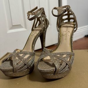 Jessica Simpson Golden Heels